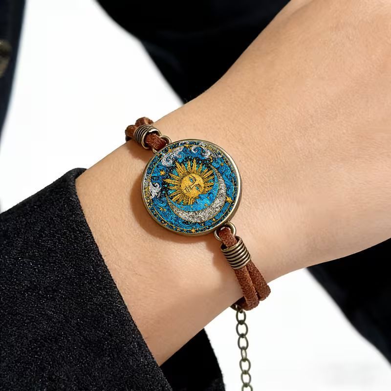 2D Flat Pattern Vintage Bangle Bracelet, Anniversary Gift